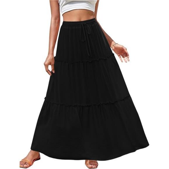 Dresses & Skirts - Womens Casual Maxi Skirts for Women 2025 High Waist Boho Skirts Floral